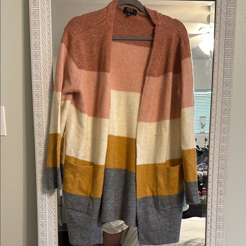 Chic Colorblock Open Cardigan